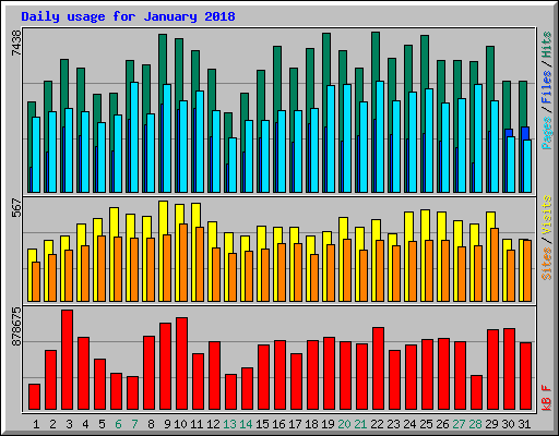 Daily usage for January 2018