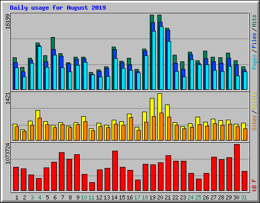 Daily usage for August 2019