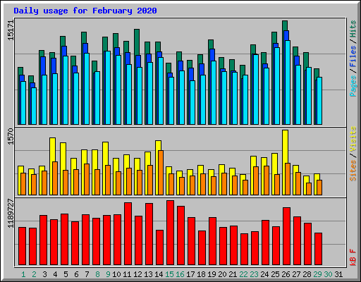 Daily usage for February 2020