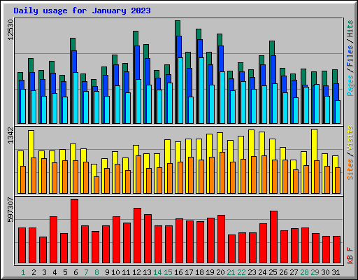 Daily usage for January 2023