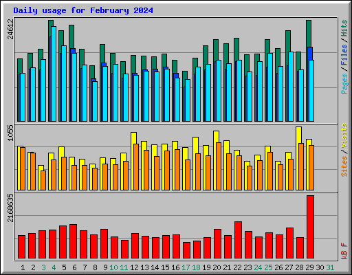 Daily usage for February 2024