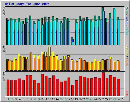 Daily usage for June 2024