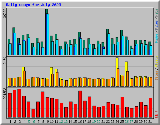 Daily usage for July 2025