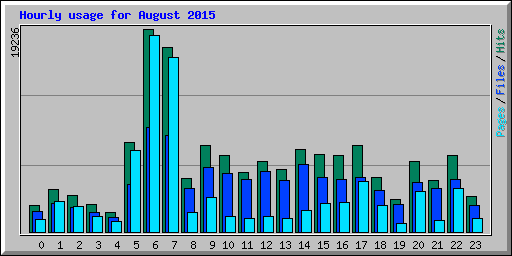 Hourly usage for August 2015