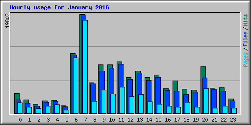Hourly usage for January 2016