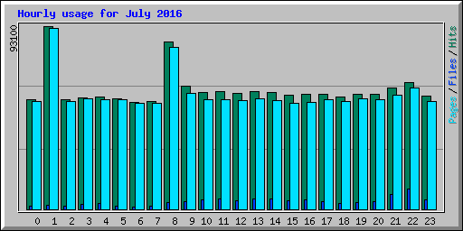 Hourly usage for July 2016