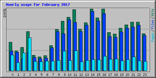 Hourly usage for February 2017