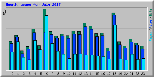 Hourly usage for July 2017