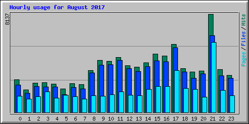 Hourly usage for August 2017