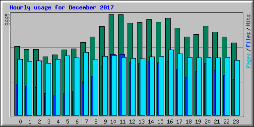 Hourly usage for December 2017