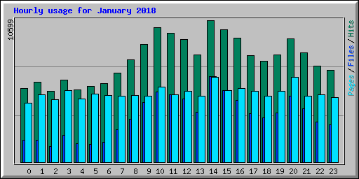 Hourly usage for January 2018