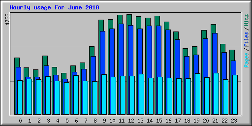 Hourly usage for June 2018