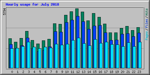 Hourly usage for July 2018