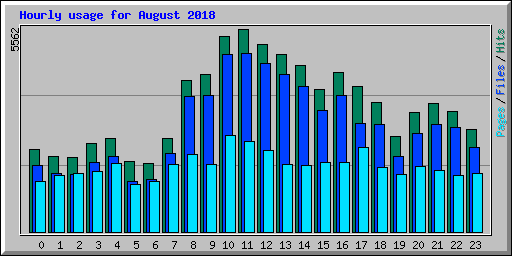 Hourly usage for August 2018