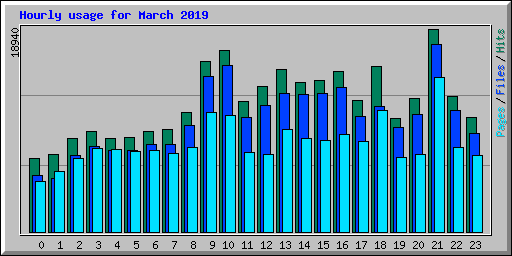 Hourly usage for March 2019