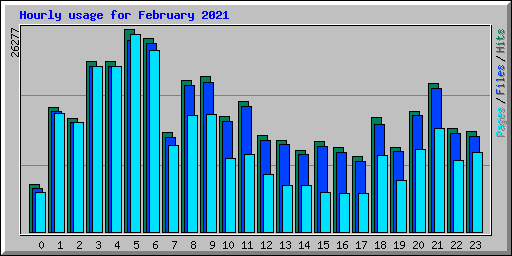 Hourly usage for February 2021