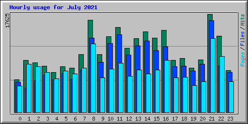 Hourly usage for July 2021