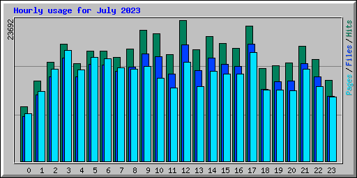 Hourly usage for July 2023